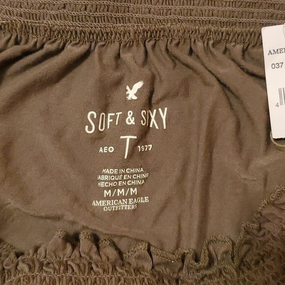NWT American Eagle Soft & Sexy olive green top size Medium - Picture 5 of 7